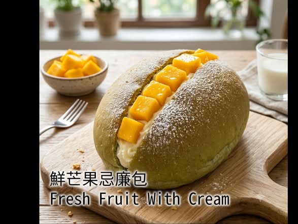 鮮芒果忌廉包 Fresh Fruit With Cream